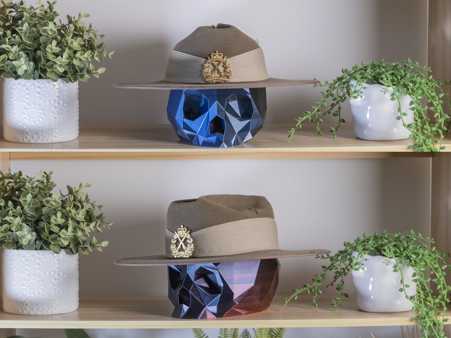 Low Poly Skull Hat/Helmet/Beret Stand/Display