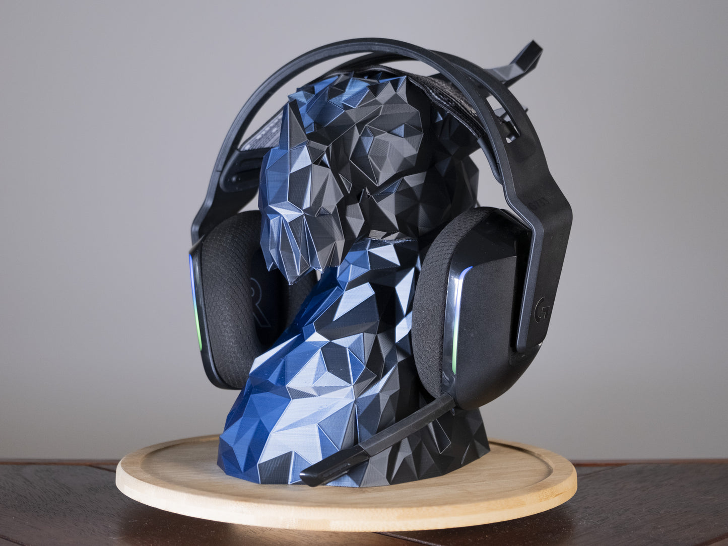 Dragon Headphone Stand, Low Poly, Dragon Bust, Headphone Holder