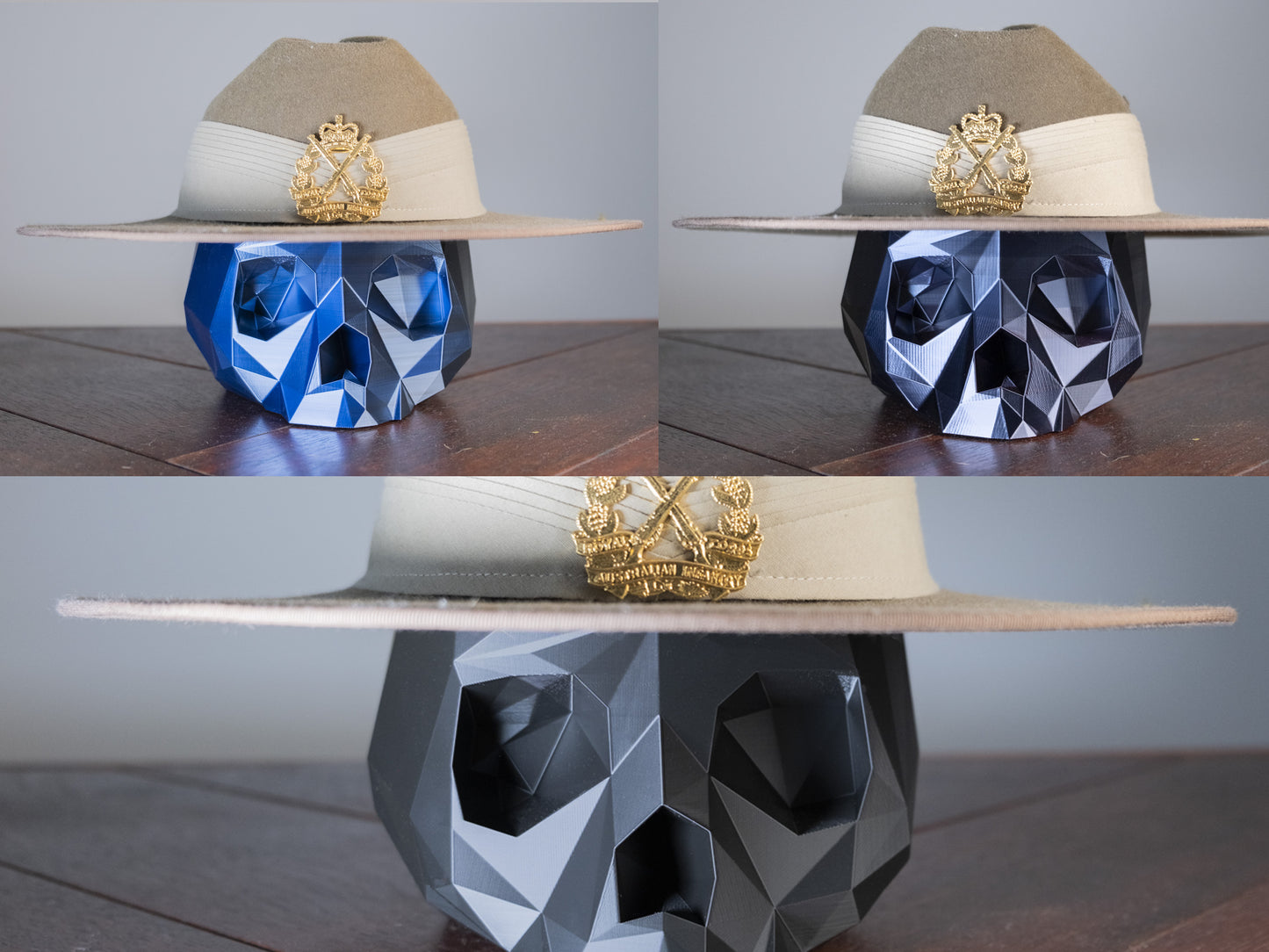 Low Poly Skull Hat/Helmet/Beret Stand